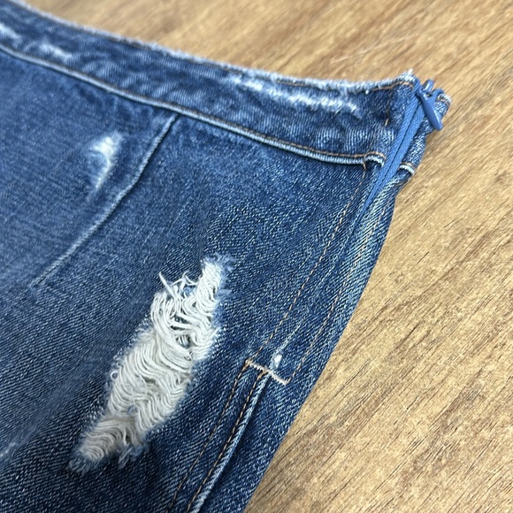 Lovers + Friends like new Ryder 100% cotton indigo blue denim distressed skirt - Picture 4 of 8